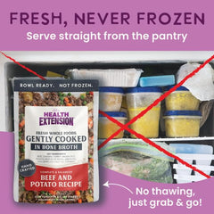Tear, pour, and serve Health Extension for quick mealtime.