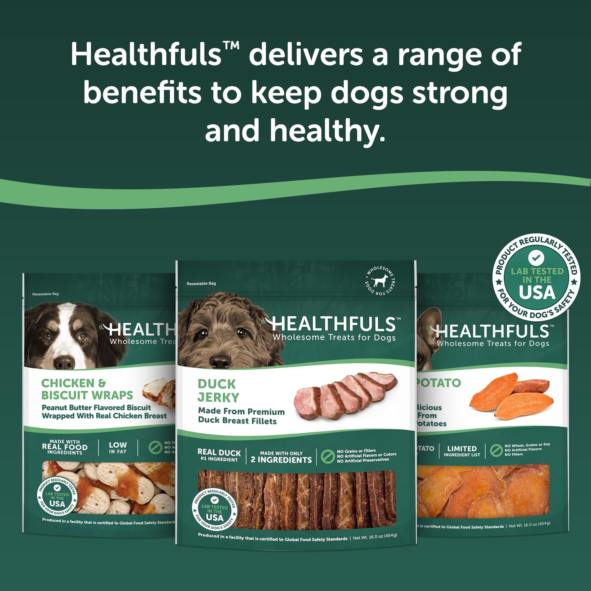 HEALTHFULS Westminster Wag N Tails duck jerky American-made facility photo
