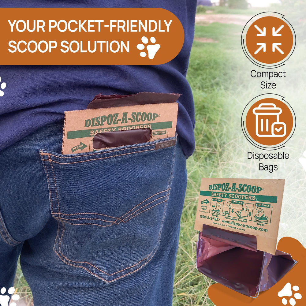 Healthpro Prods Dispoz-A-Scoop self-sealing closure locks waste securely.