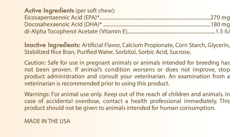 Healthy Breeds Omega HP soft chews dog coat image highlighting silky fur and healthy skin.
