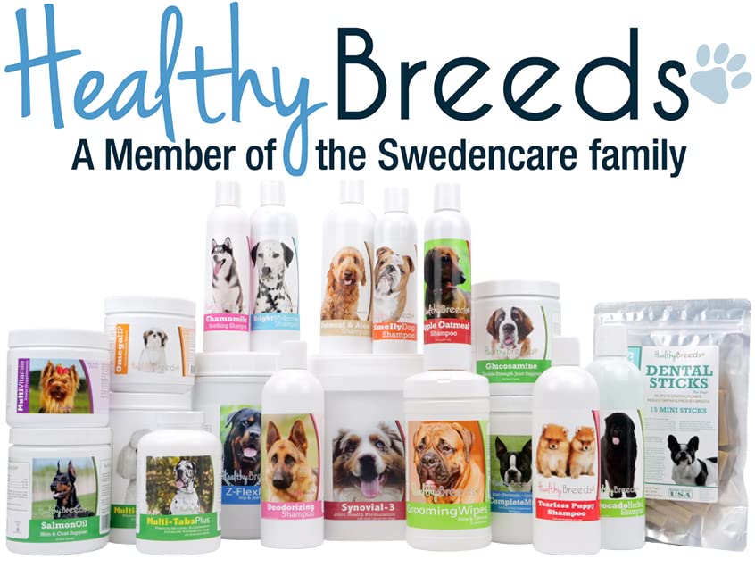 Healthy Breeds Omega HP packaging showing USA-made claim and trusted quality.