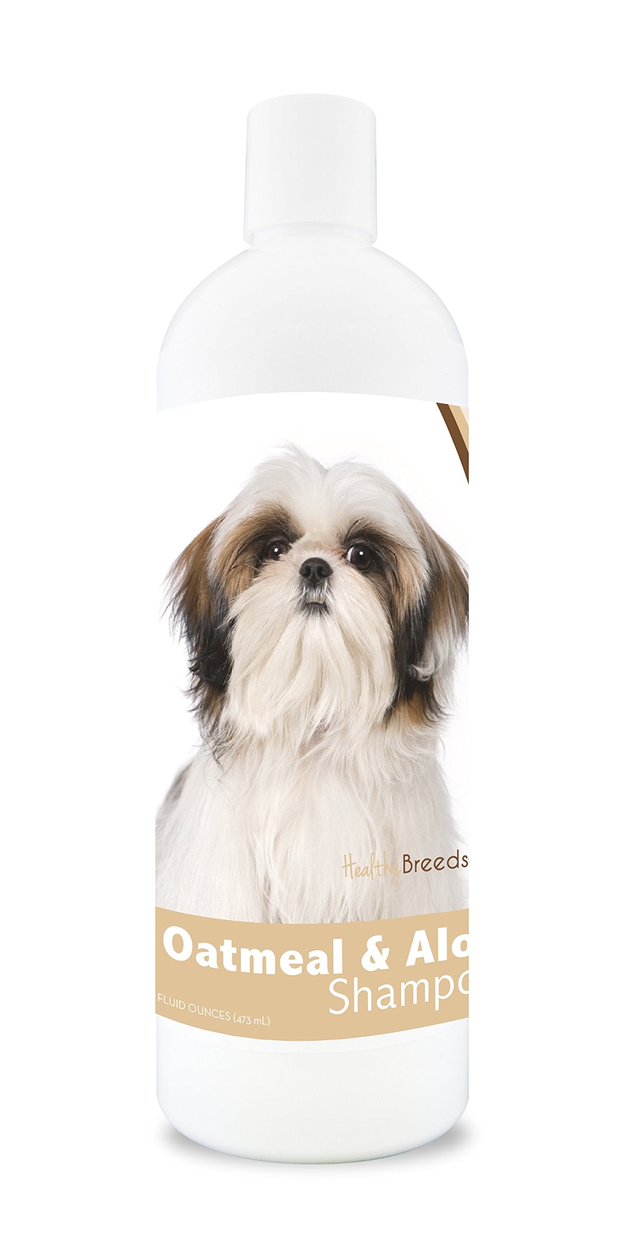 Healthy Breeds Shih Tzu Oatmeal Shampoo bottle for gentle cleansing and moisture