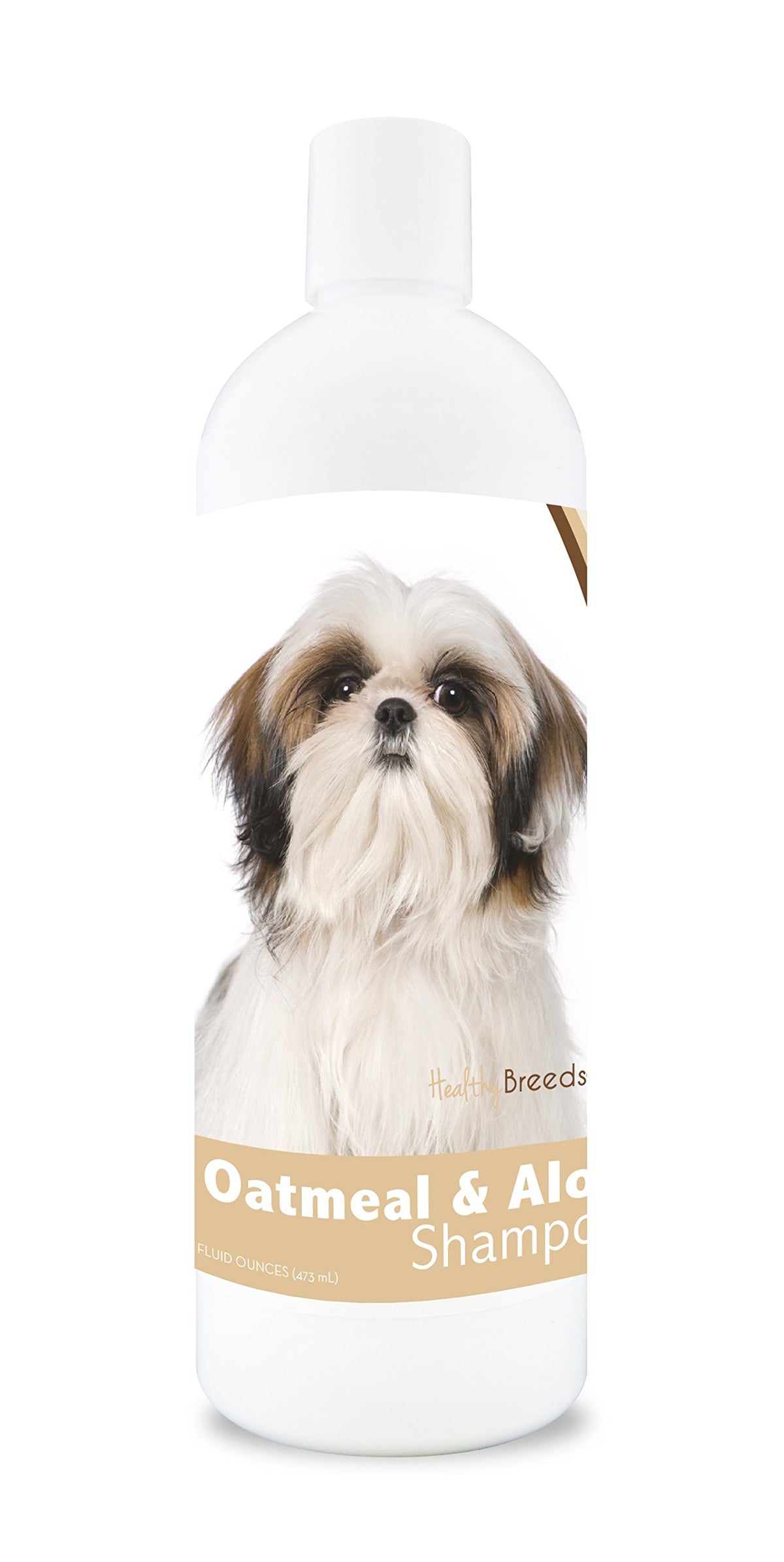 Healthy Breeds Shih Tzu Oatmeal Shampoo bottle for gentle cleansing and moisture