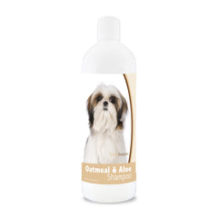 Shih Tzu shampoo label showing pH balanced, soap-free formula for sensitive coats