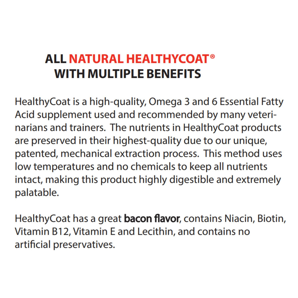 Healthy Coat box showing all natural liquid supplement packaging