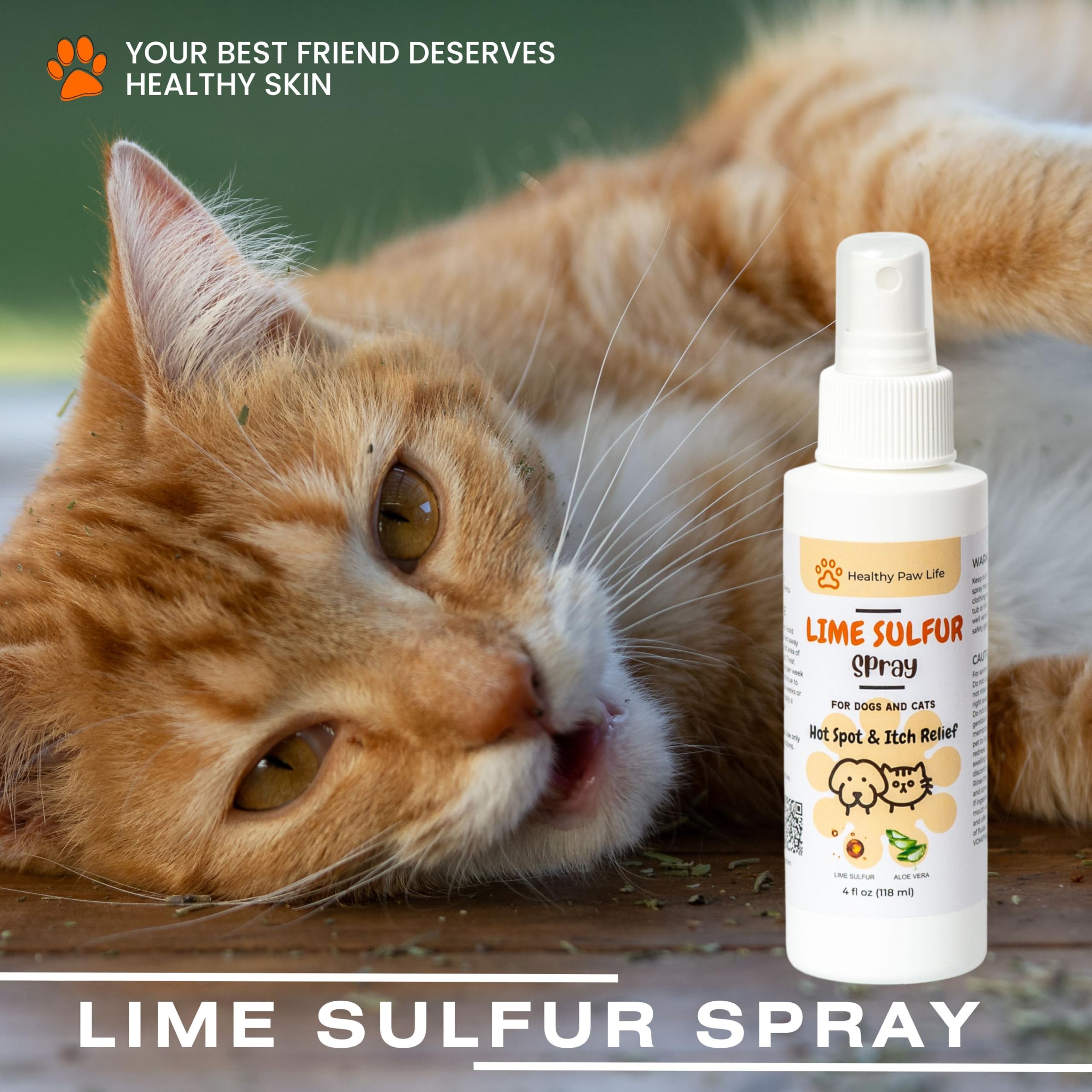 Cream being applied by hand on pet using Healthy Paw Life Classics Lime Sulfur Cream