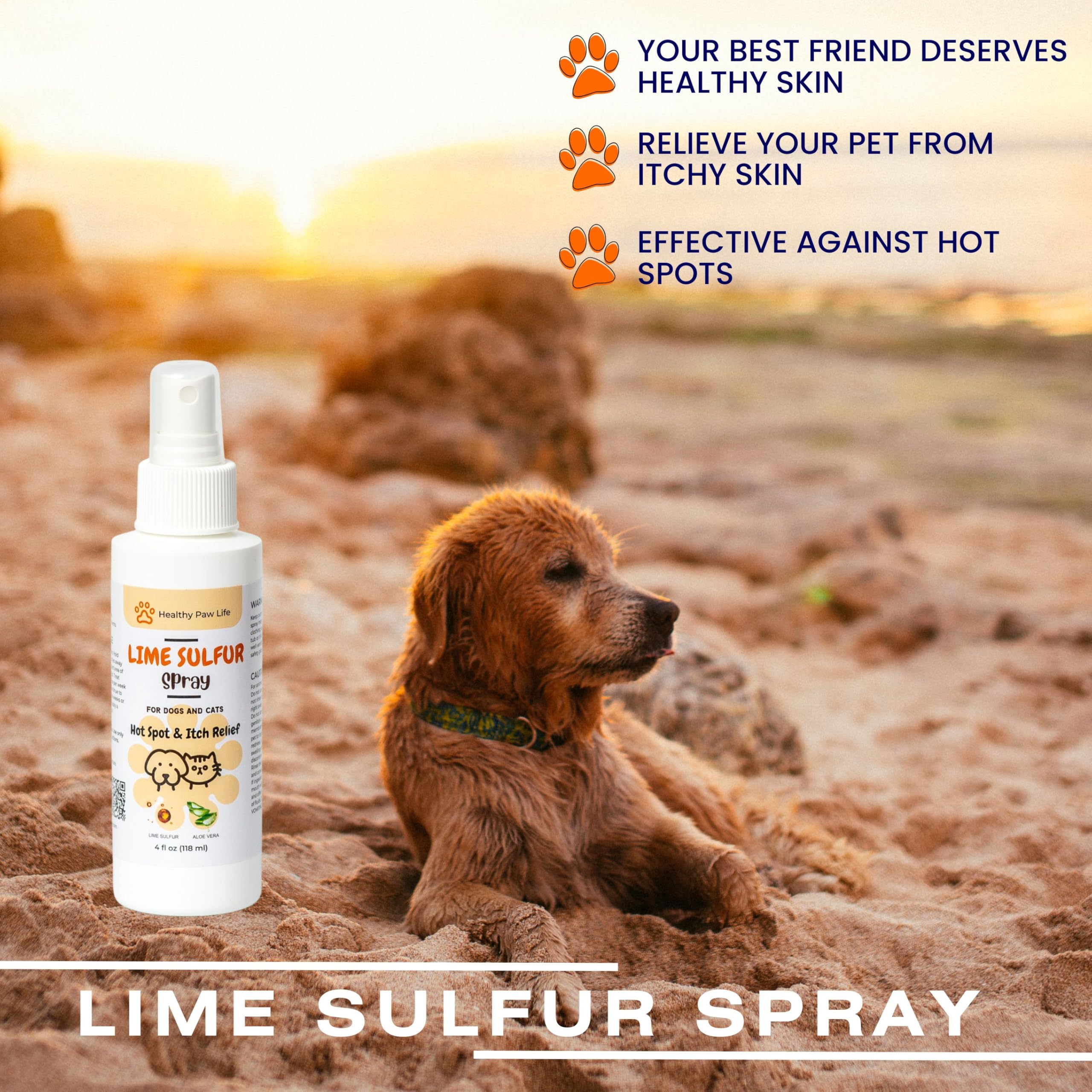 Spray application on pet using Healthy Paw Life Classics Lime Sulfur Spray