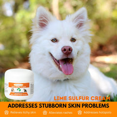 Spray mist from Healthy Paw Life Classics Lime Sulfur Spray in use