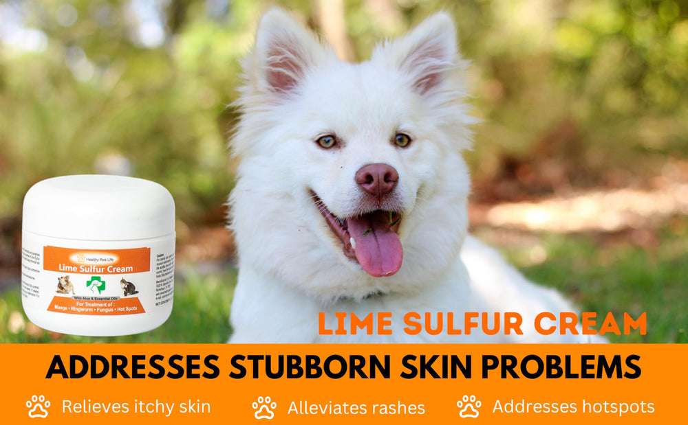 Healthy Paw Life lime sulfur cream with veterinary professionals support.