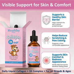 Healthy Petz bottle and dropper for easy daily dosing of dog collagen