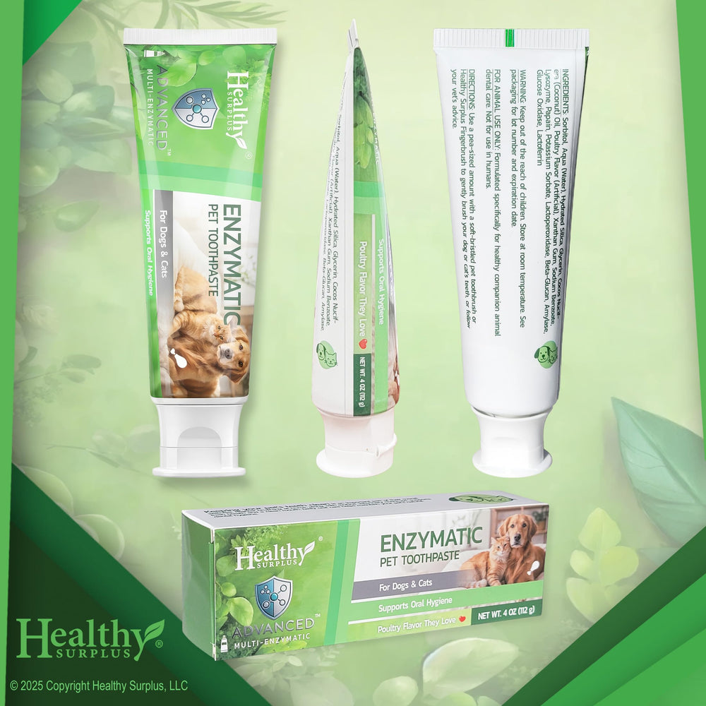 Healthy Surplus toothpaste used with brush or finger brush for home care