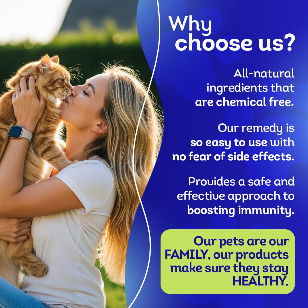 HealthyAnimals4Ever cat-care routine with safe supplement visuals.