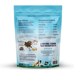 Healthybud training treats in a session scene highlight low-calorie rewards.