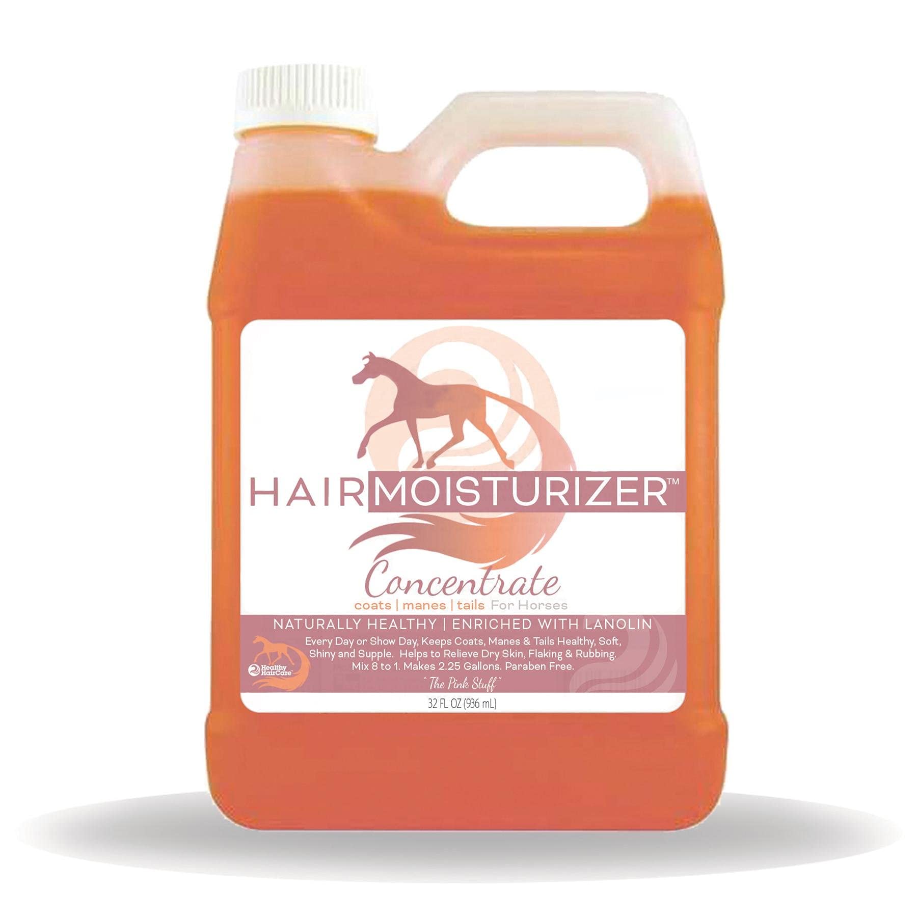 Healthy HairCare Product bottle pour enables quick application for coat conditioning