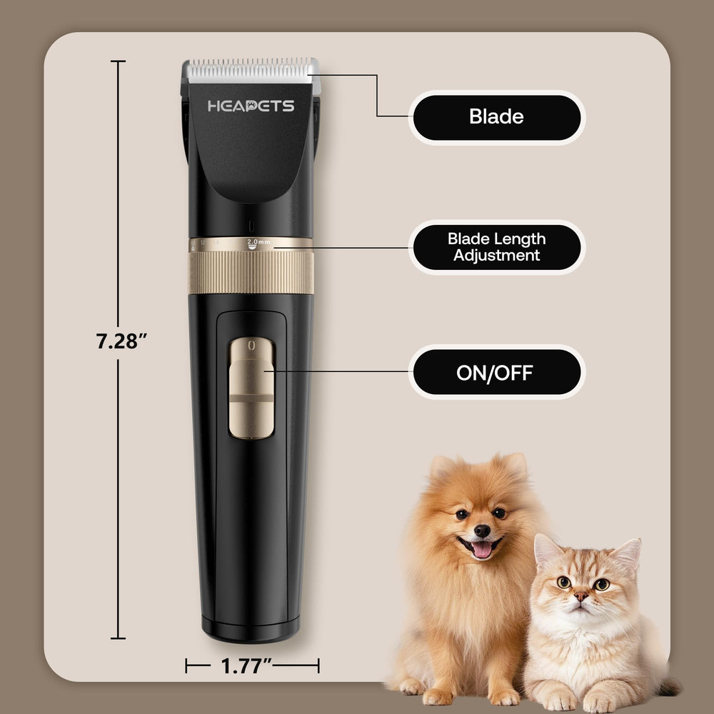 HEAPETS clippers in use, delivering calm trimming for pets