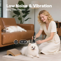 HEAPETS low noise motor during a gentle grooming session