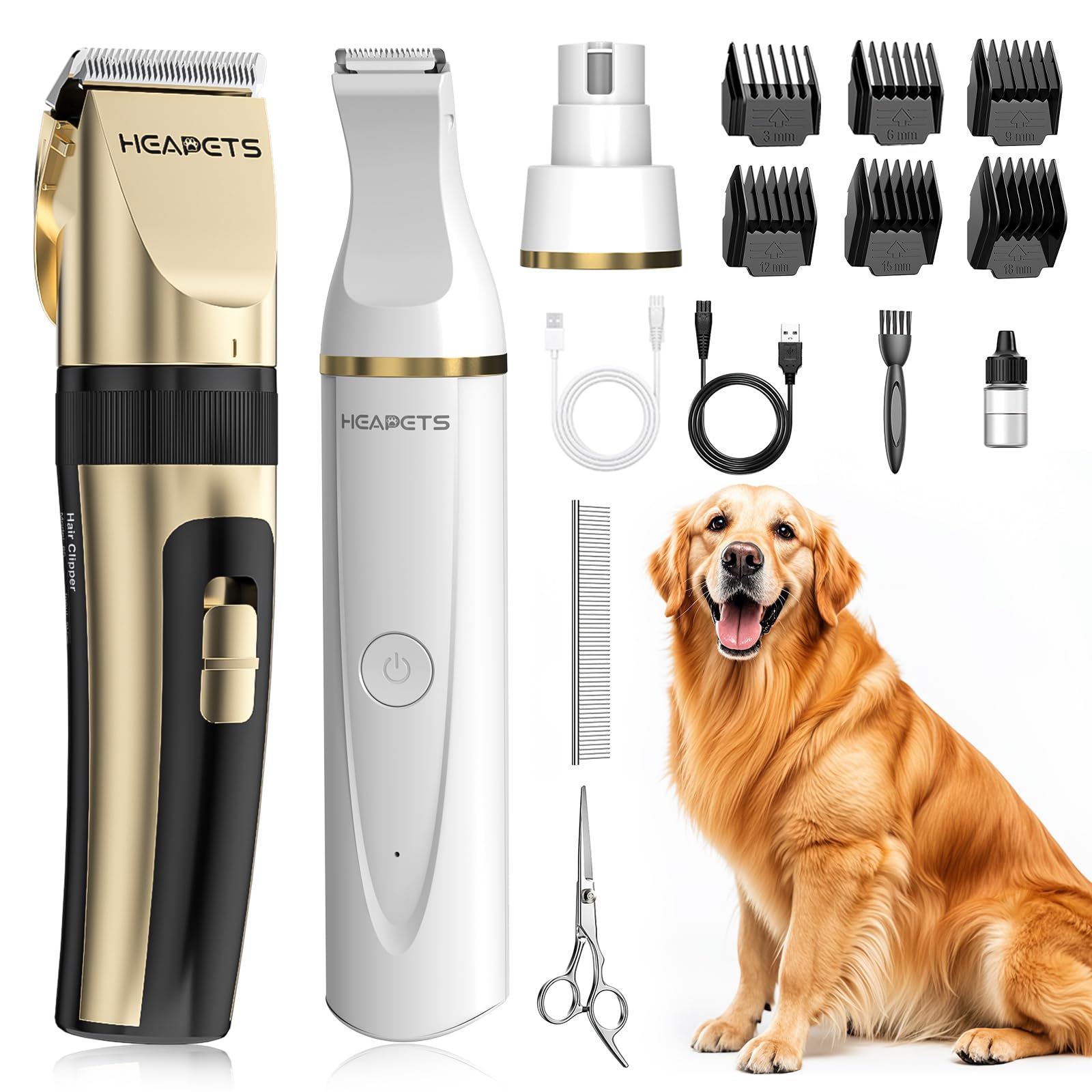 HEAPETS dog hair clippers kit for precise home grooming.
