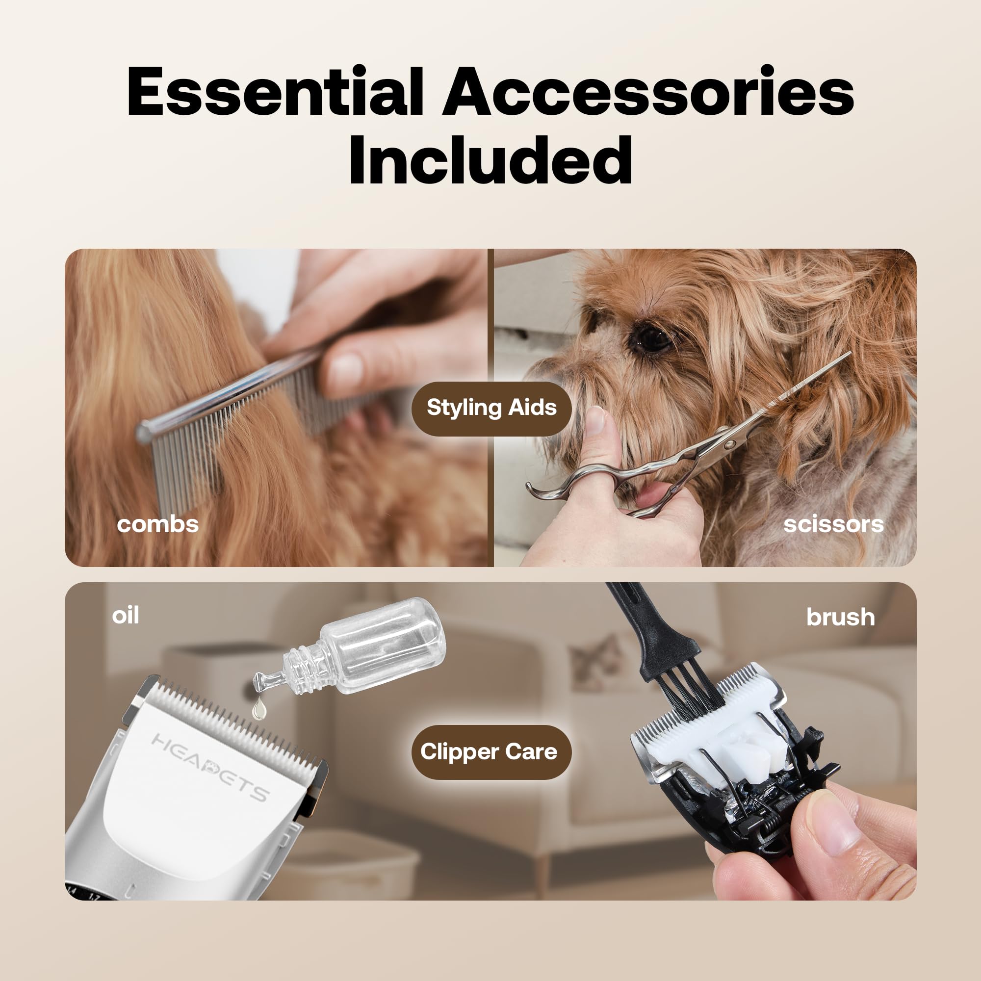 HEAPETS guard combs six lengths for customizable trims.