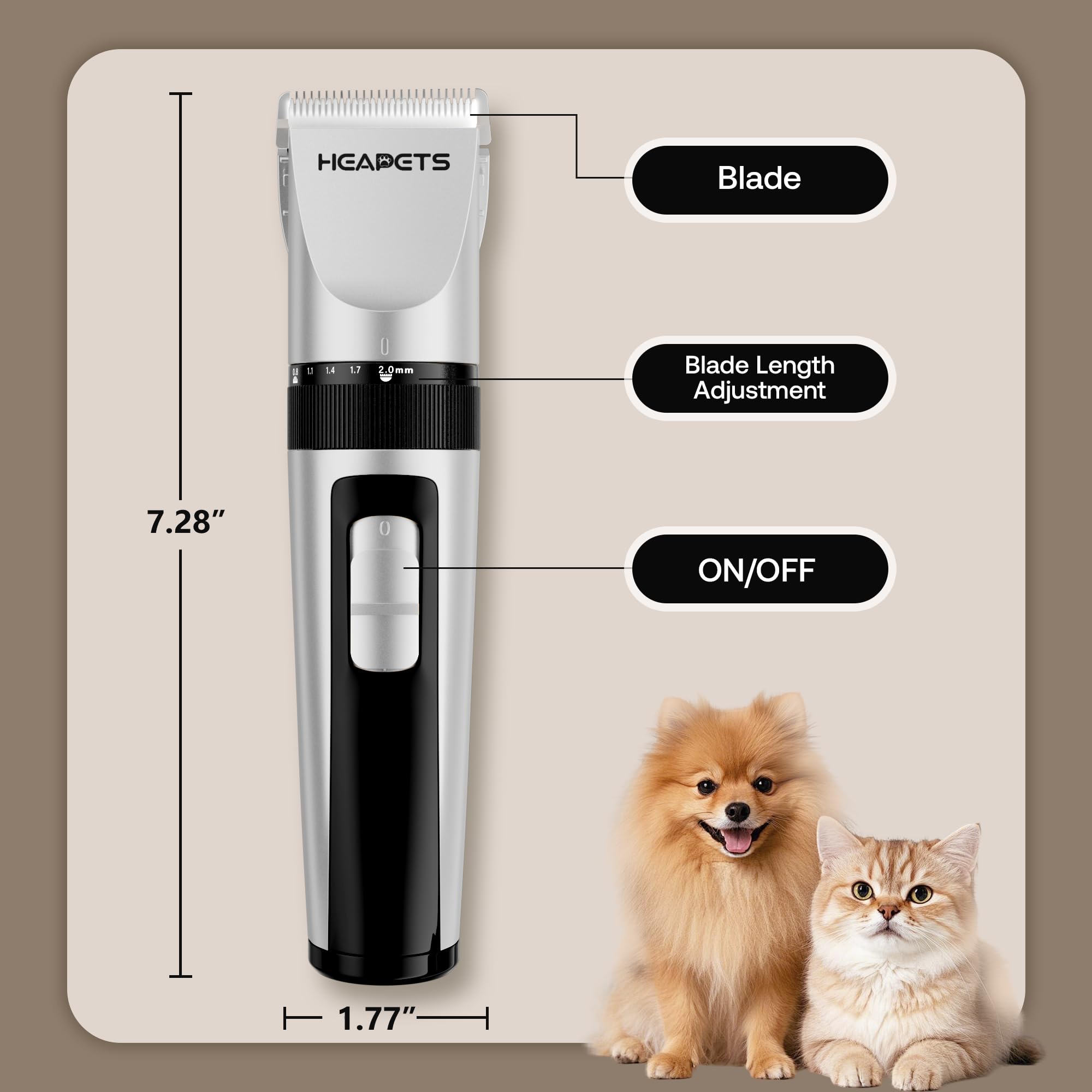 HEAPETS compact home grooming setup for convenience.