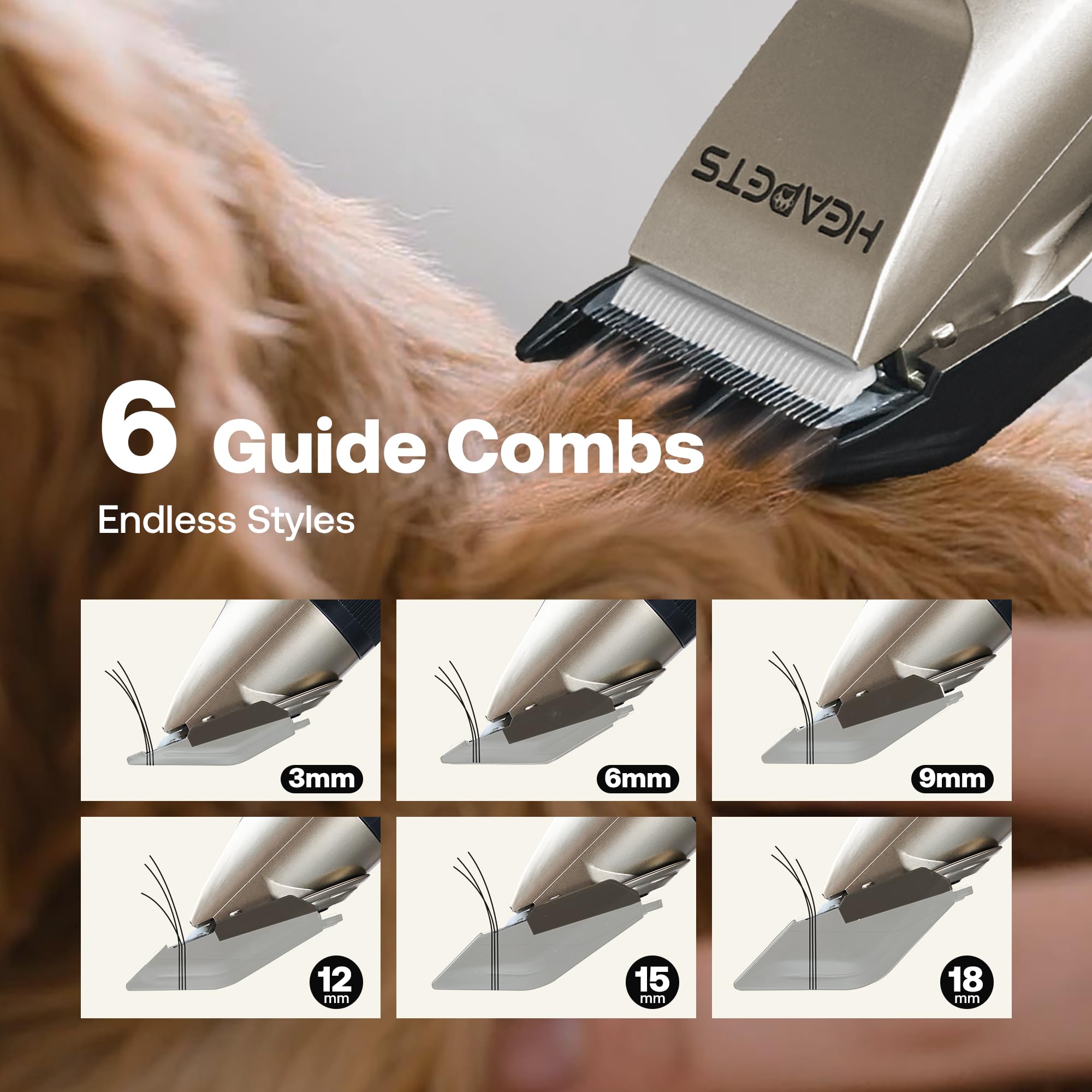 HEAPETS long battery life supports extended grooming on busy days.