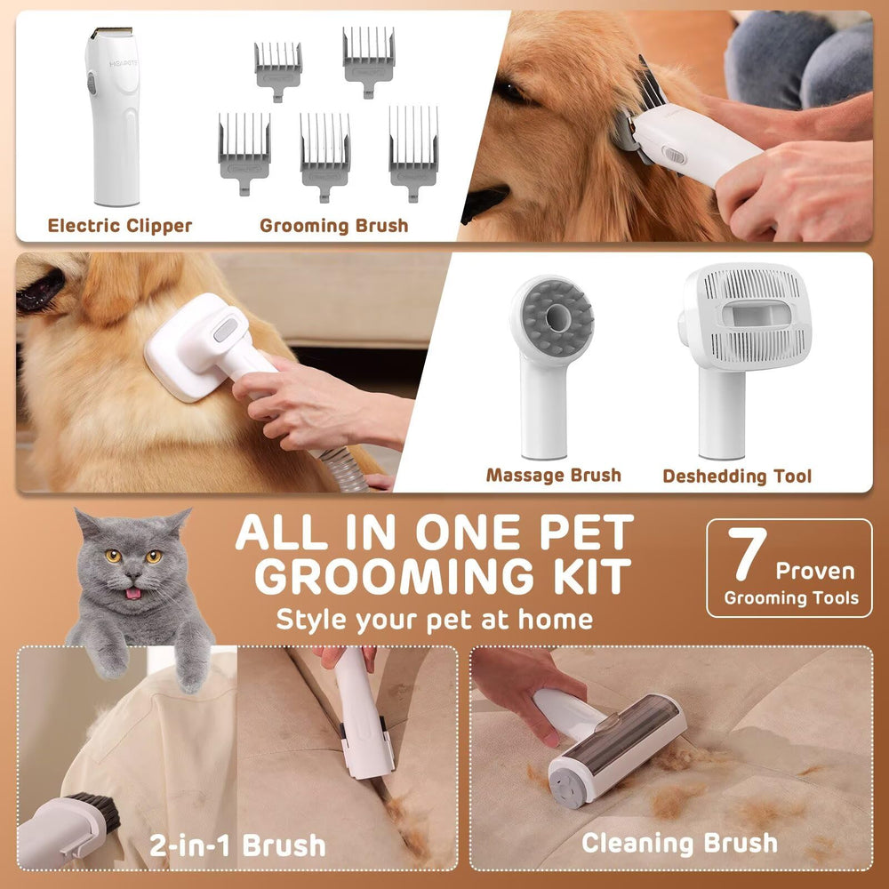 Heapets low-noise design focused on quiet grooming sessions.