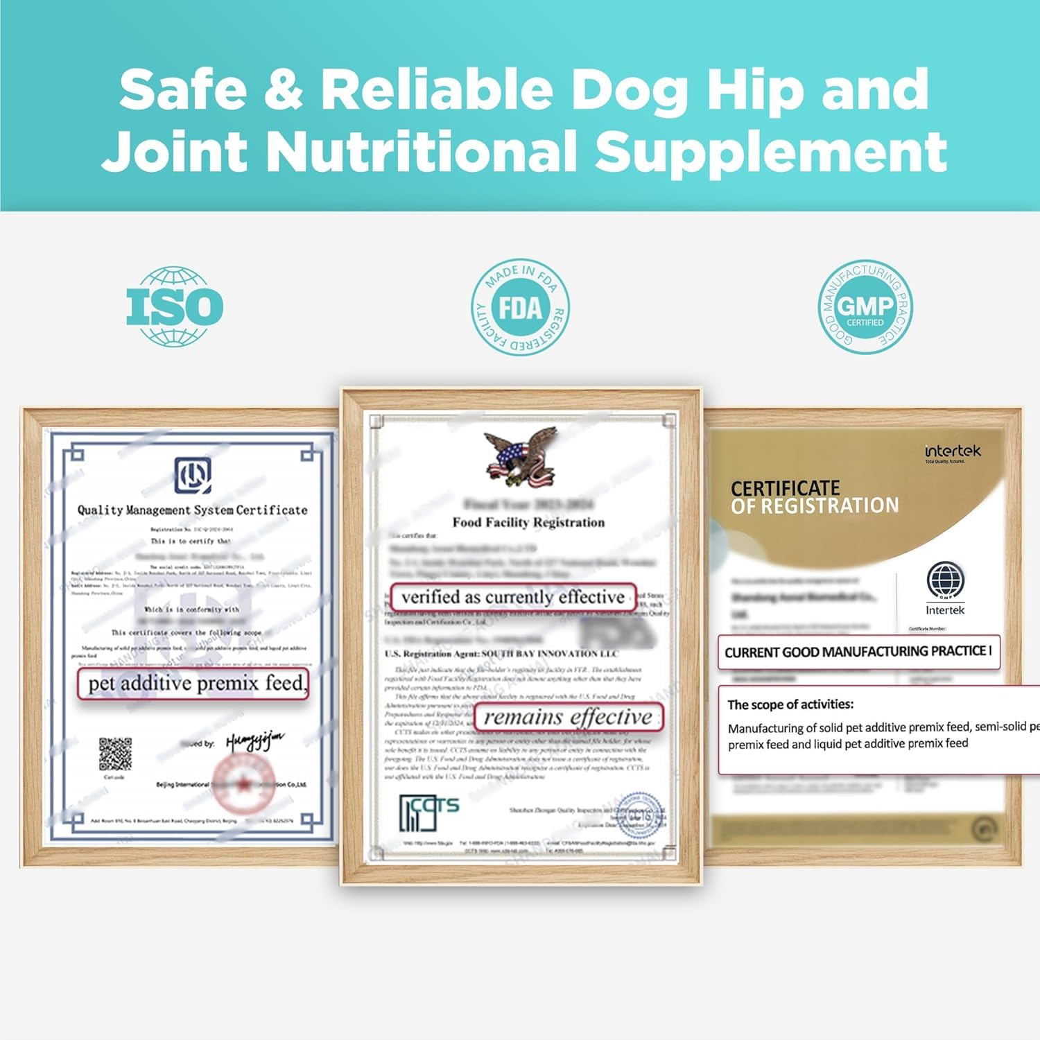 HEAPETS hip and joint supplement packaging 60 count bottle for easy daily use