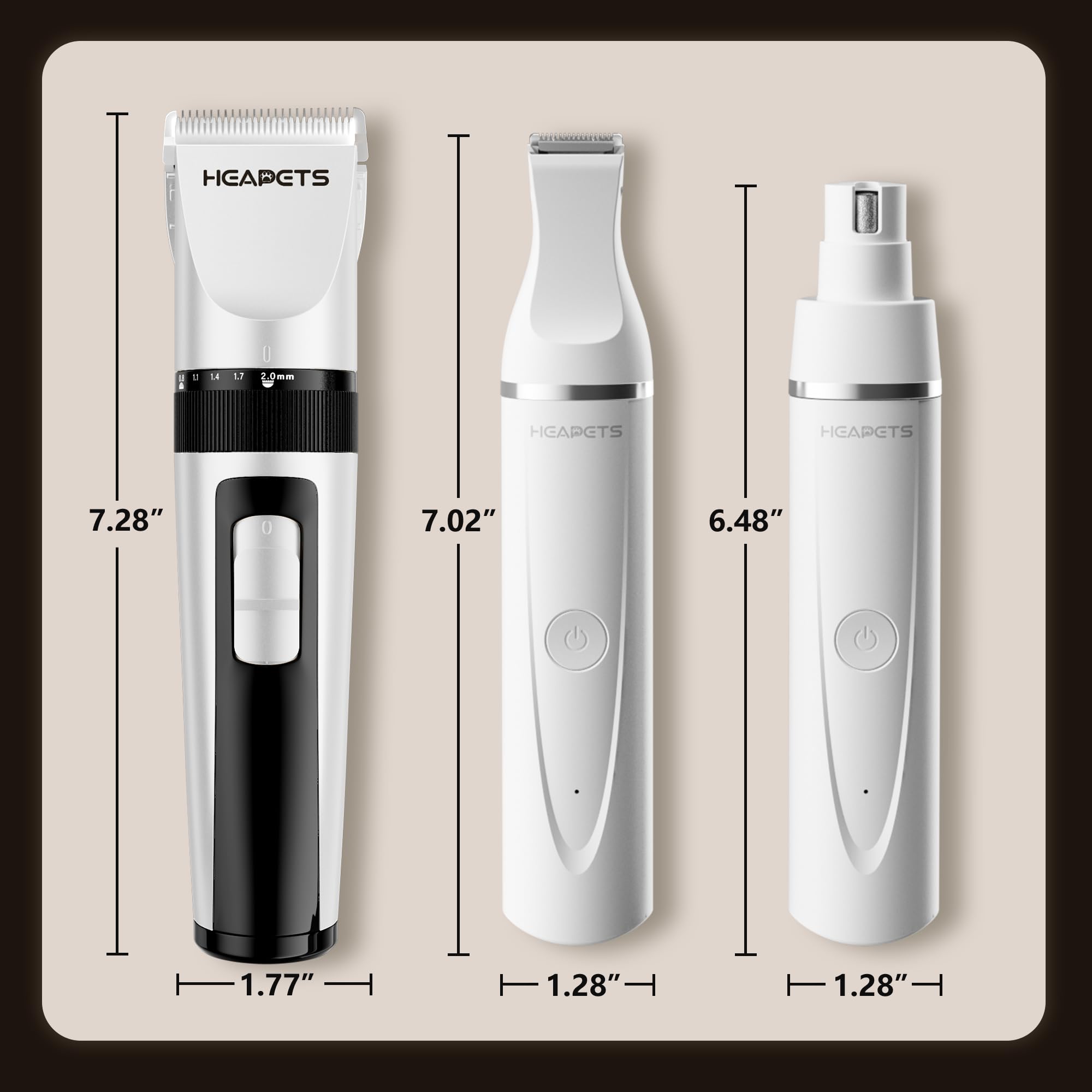 HEAPETS rechargeable cordless trimmer for flexible grooming sessions.