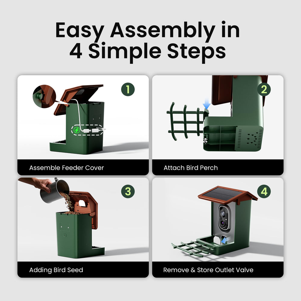 HEAPETS Weatherproof Outdoor Bird Feeder stands up to rain and snow.