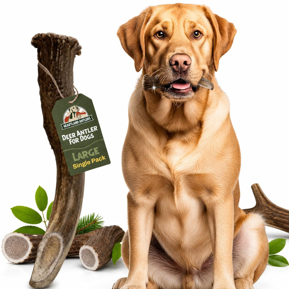 Heartland Antlers 6-8 inch deer antler chew for long-lasting dog chews