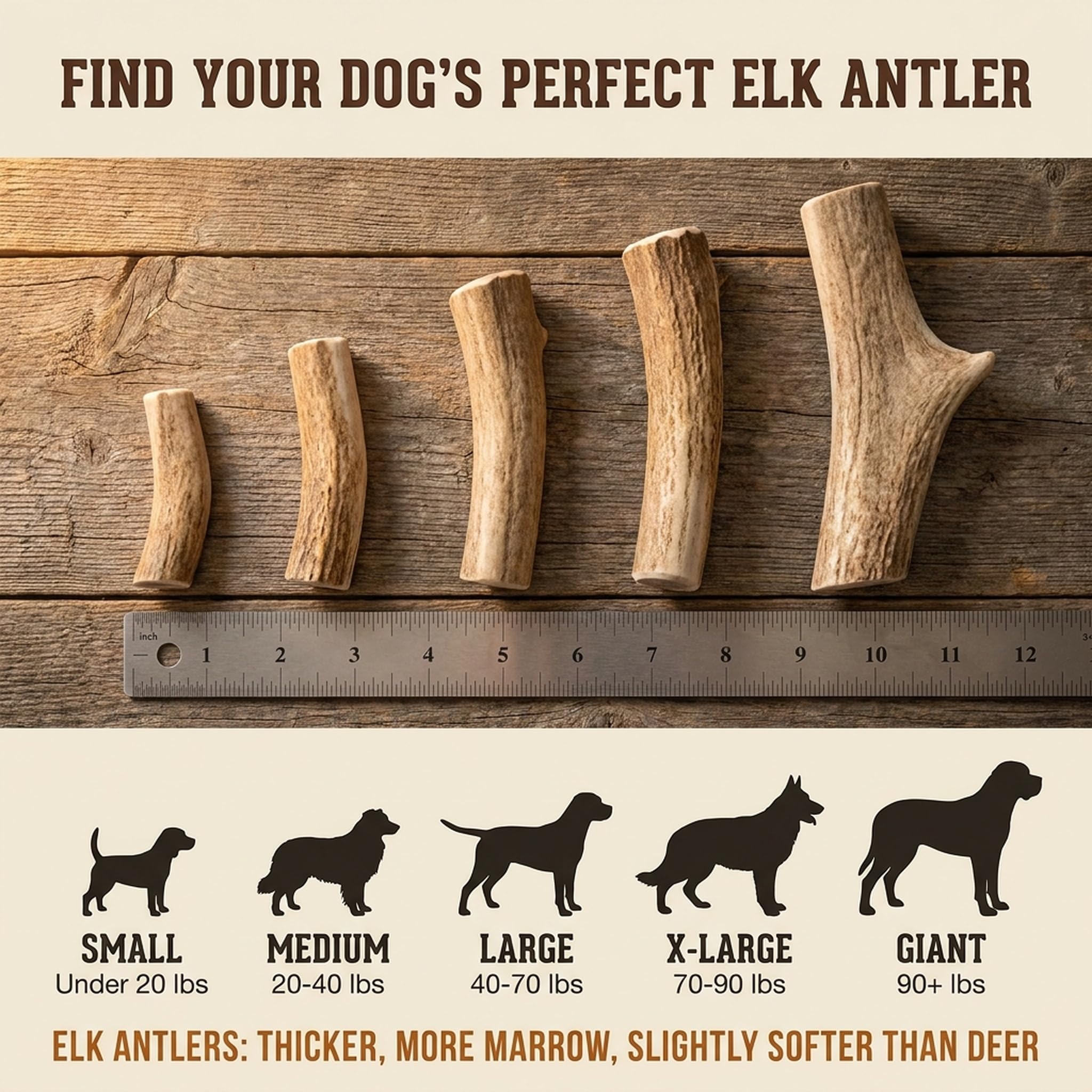 Heartland Antlers durable elk chew for aggressive chewers to prevent boredom.