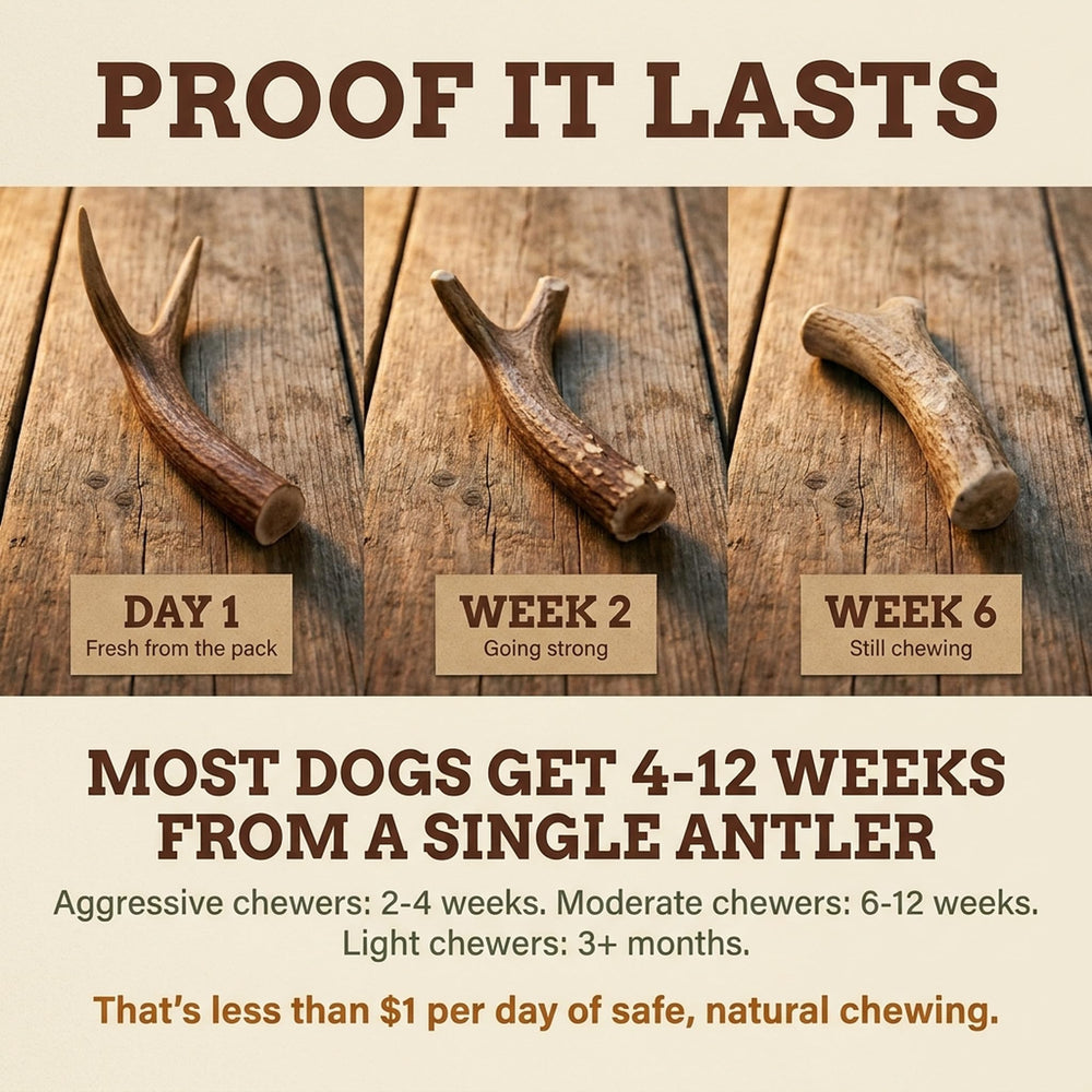 Heartland Antlers natural dental care concept with real antler texture