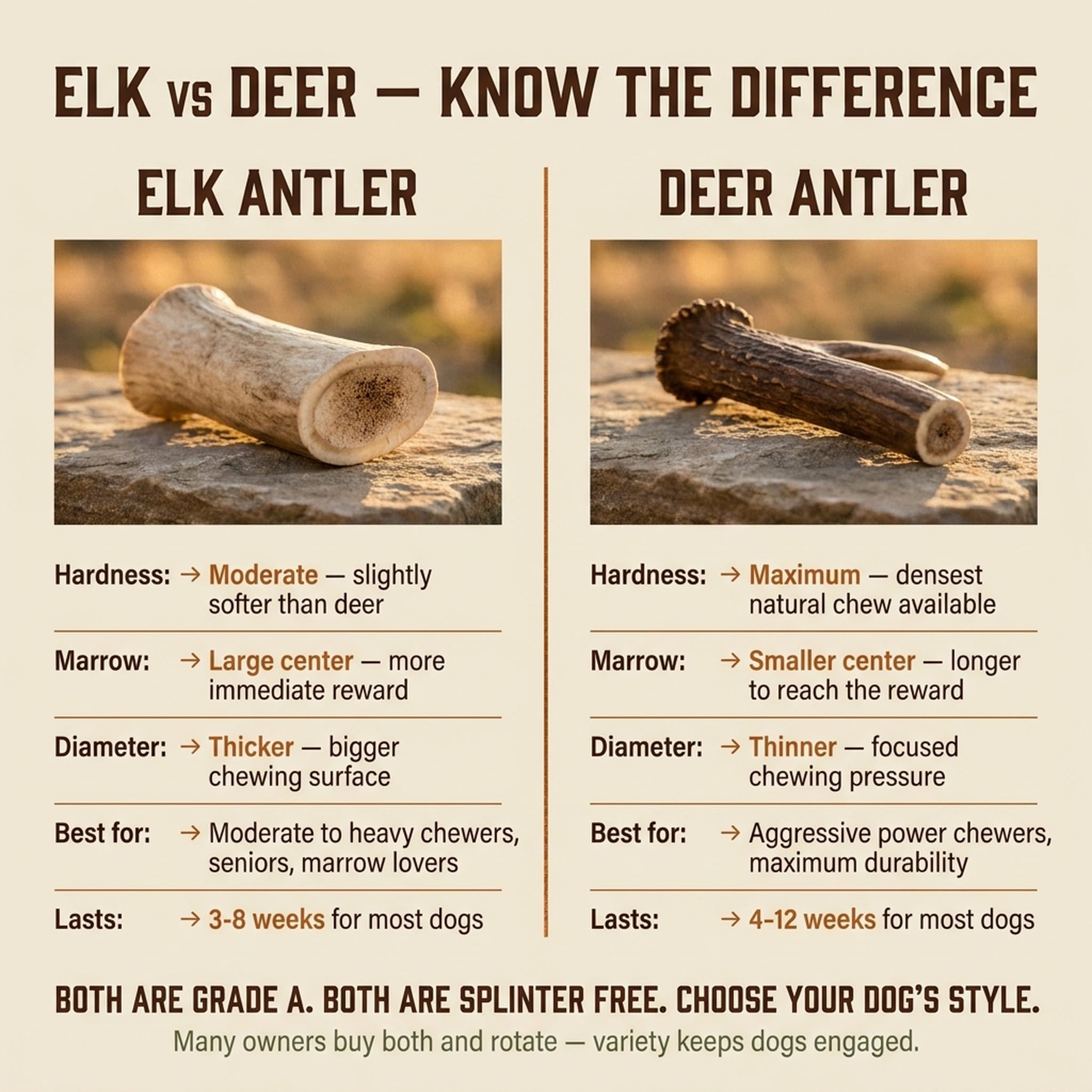 Heartland Elk Antlers odor-free design keeps indoor areas clean.