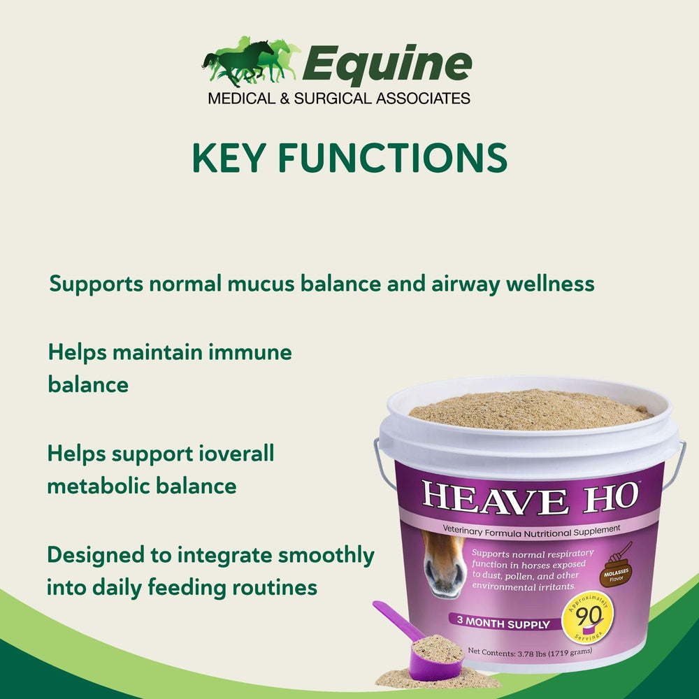 HEAVE HO feeding-mix closeup shows palatable integration into daily feed.