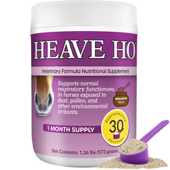 Heave Ho equine supplement bottle for daily airway support.