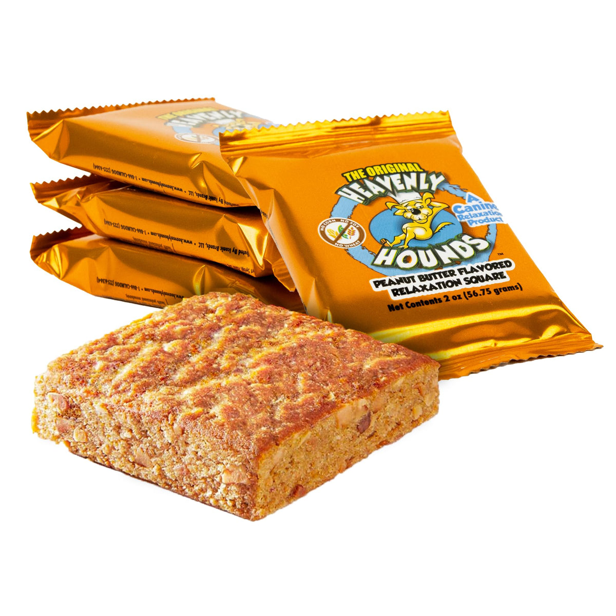 Heavnly Hounds Peanut Butter Chews front view showing calming snack option for anxious dogs.
