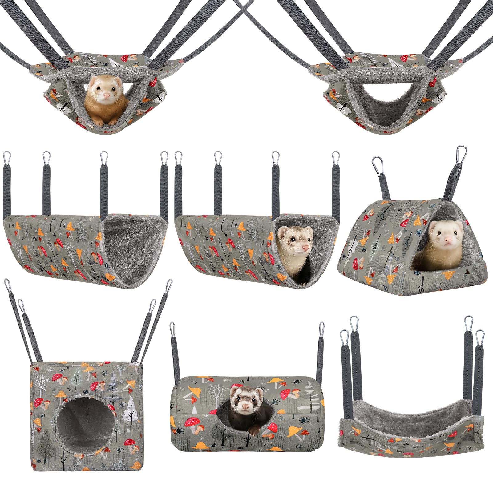 Hedgeink ferret hammock 8-pack top view showcasing versatile rest options for small pets.