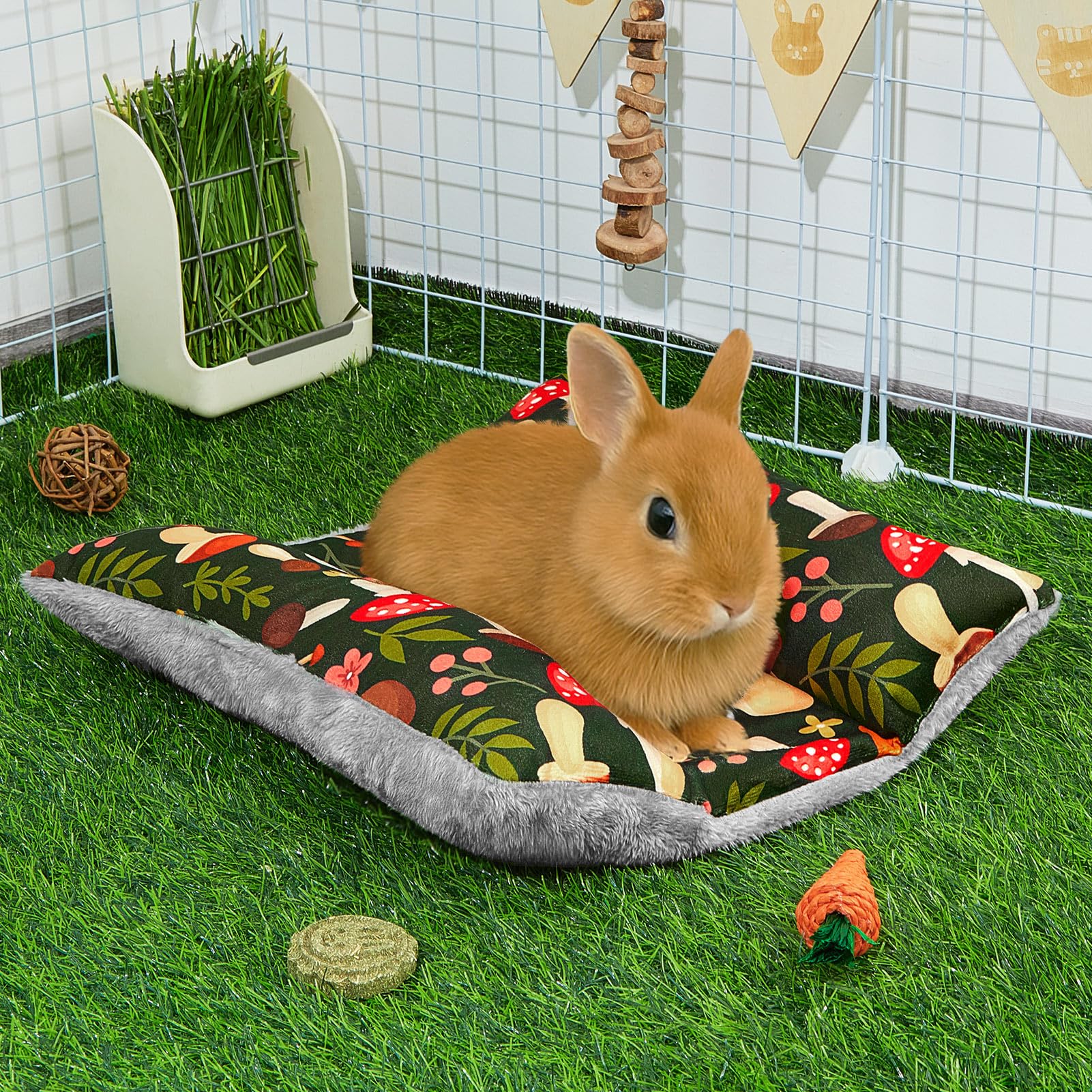 Hedgeink Rabbit Bed measures 14.6 x 14.2 inches for small pets