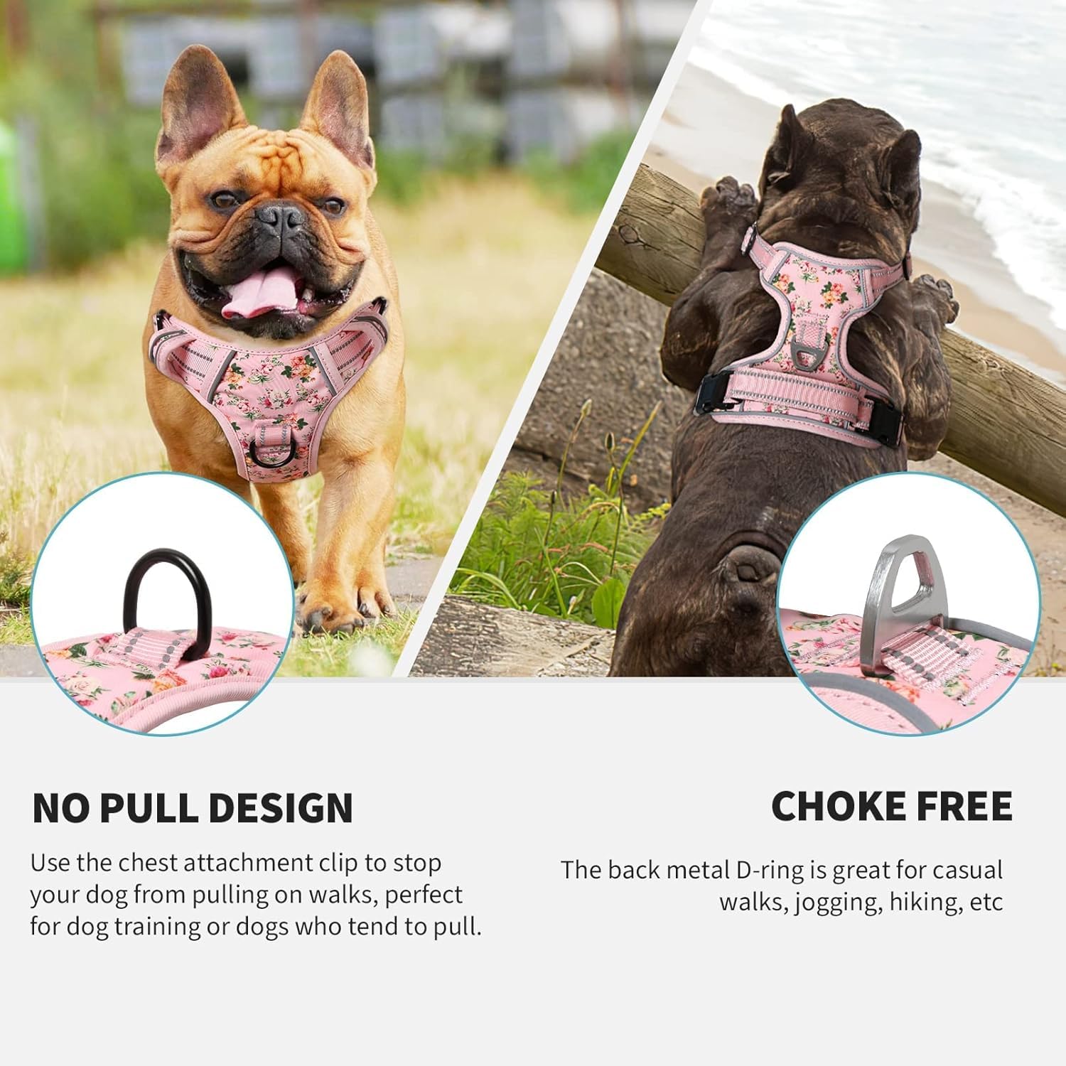 HEELE dog harness adjustable straps for a precise fit and growth room