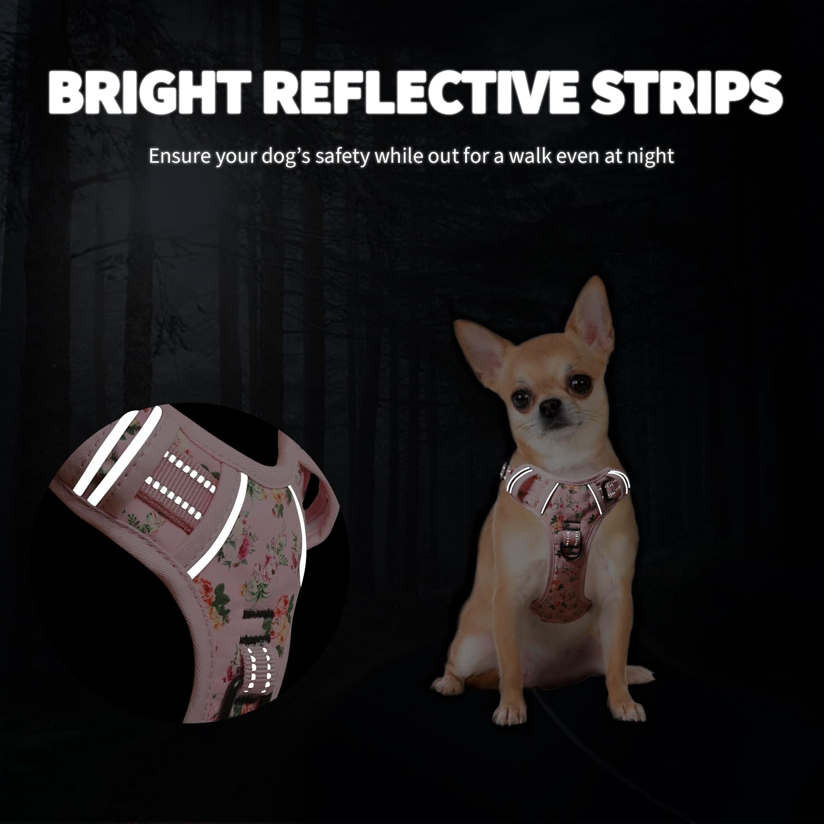 HEELE dog harness no-pull design focusing on chest for steering during walks