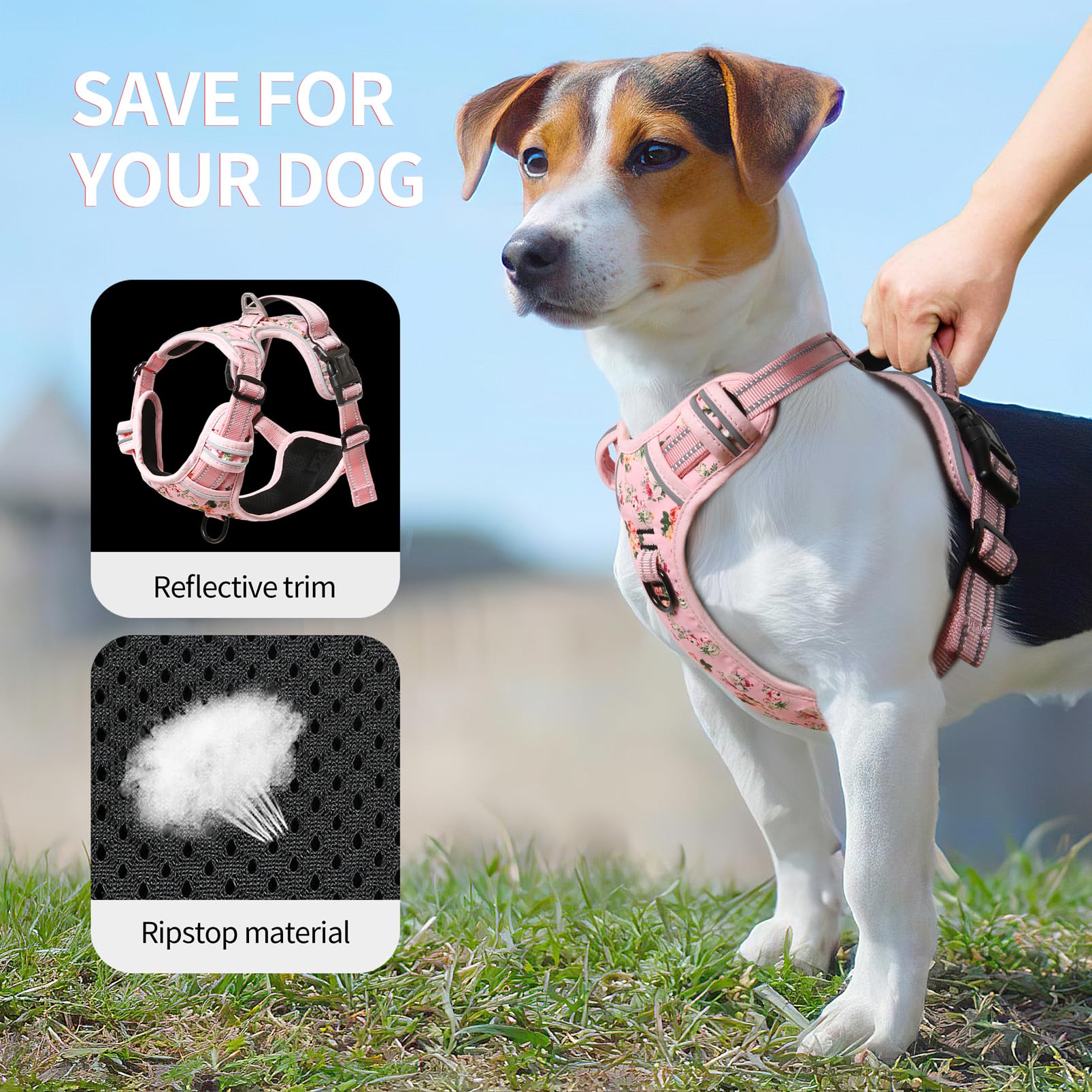 HEELE dog harness soft padding underbelly protection for long strolls