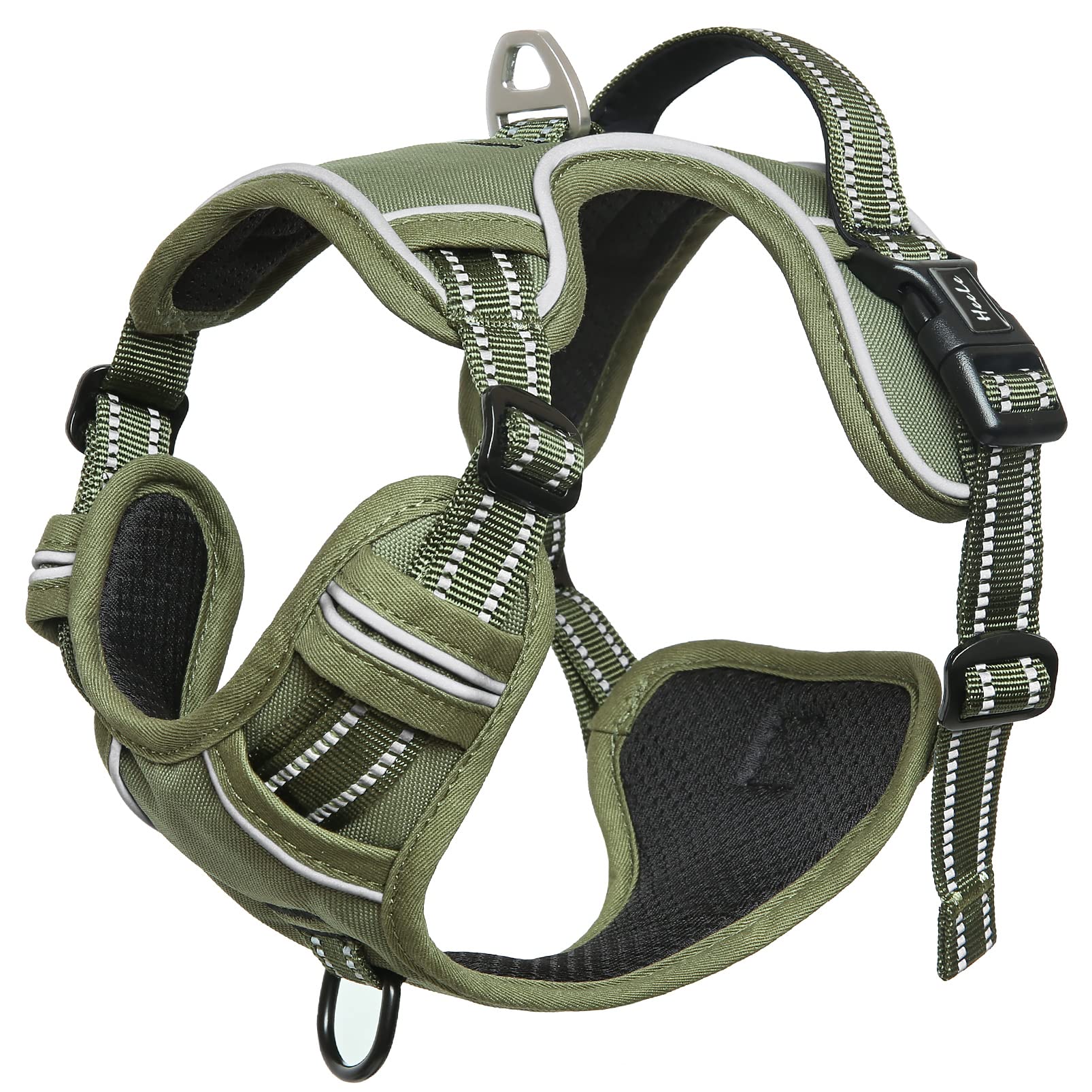 HEELE harness offers two leash rings for versatile walking and training options.