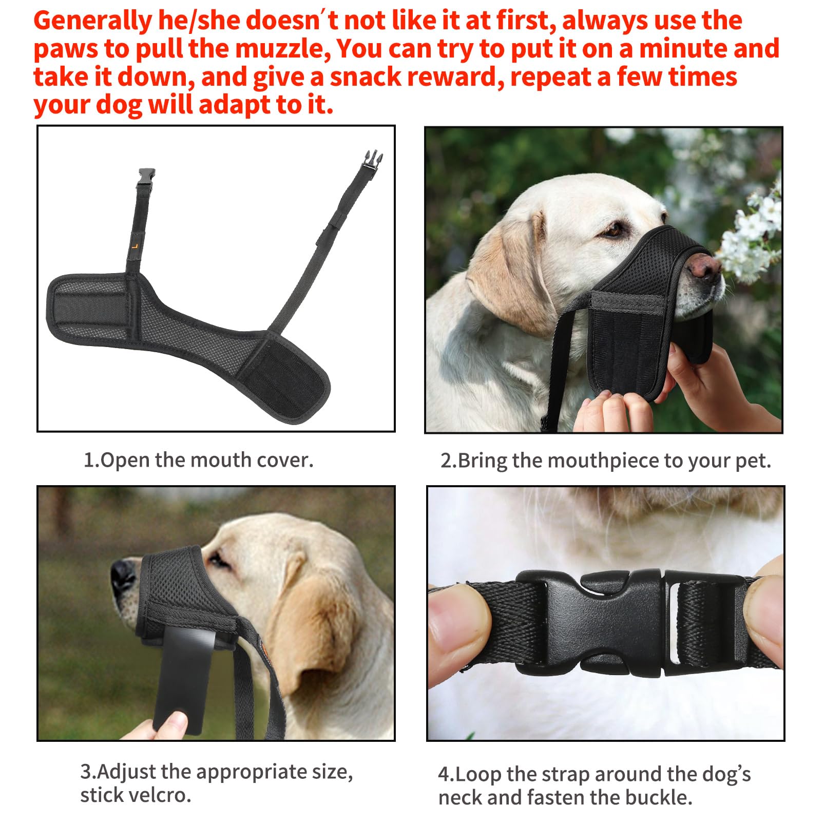 HEELE dog muzzle design provides space for drinking while wearing.