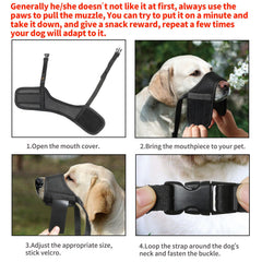 HEELE dog muzzle design provides space for drinking while wearing.