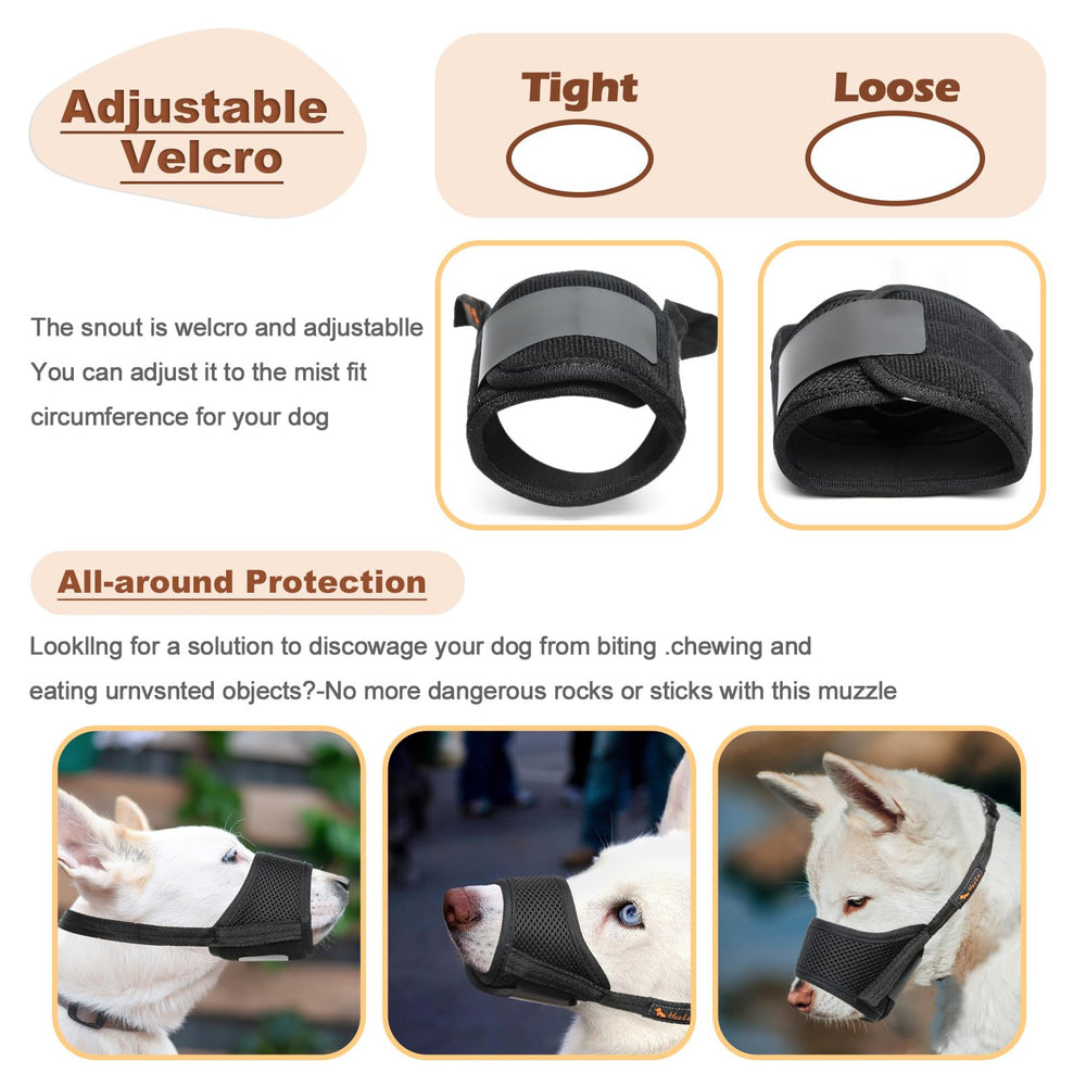 HEELE dog muzzle soft interior padding enhances comfort during use.