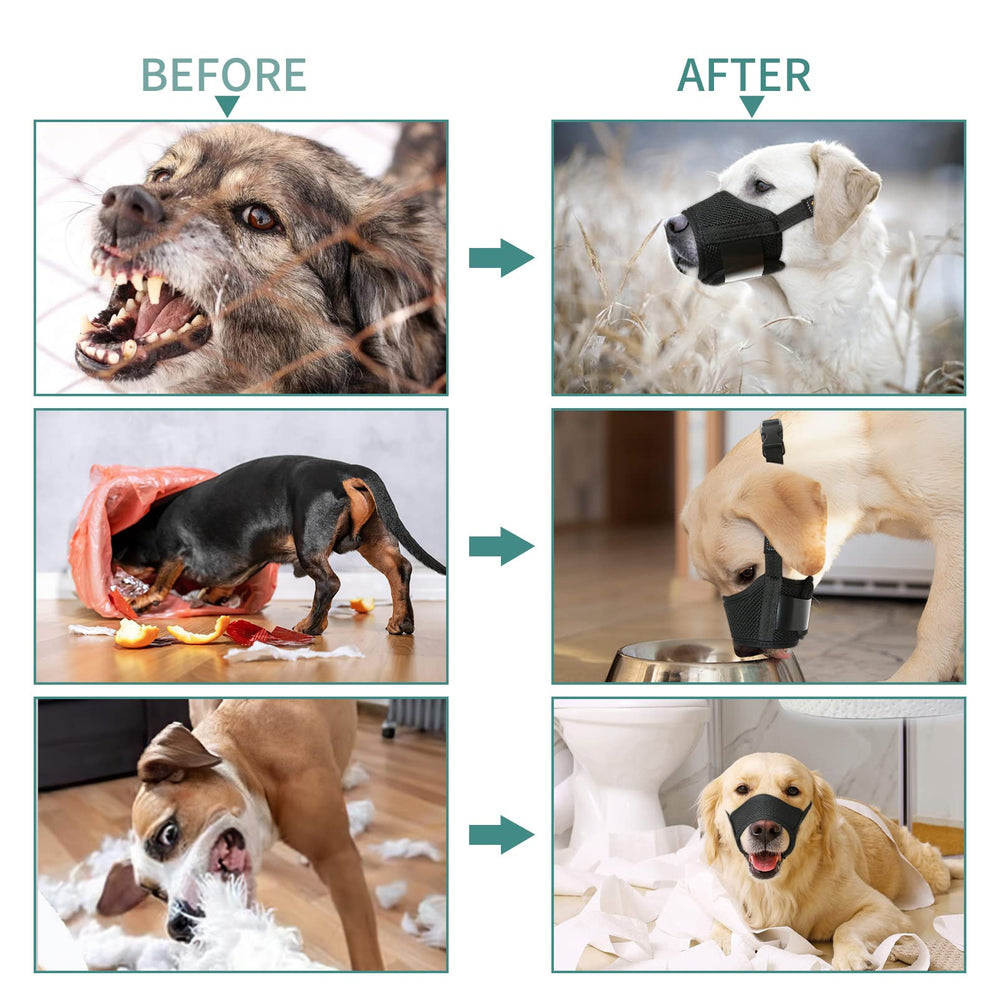 HEELE dog muzzle XXL size fits large breeds with secure comfort.