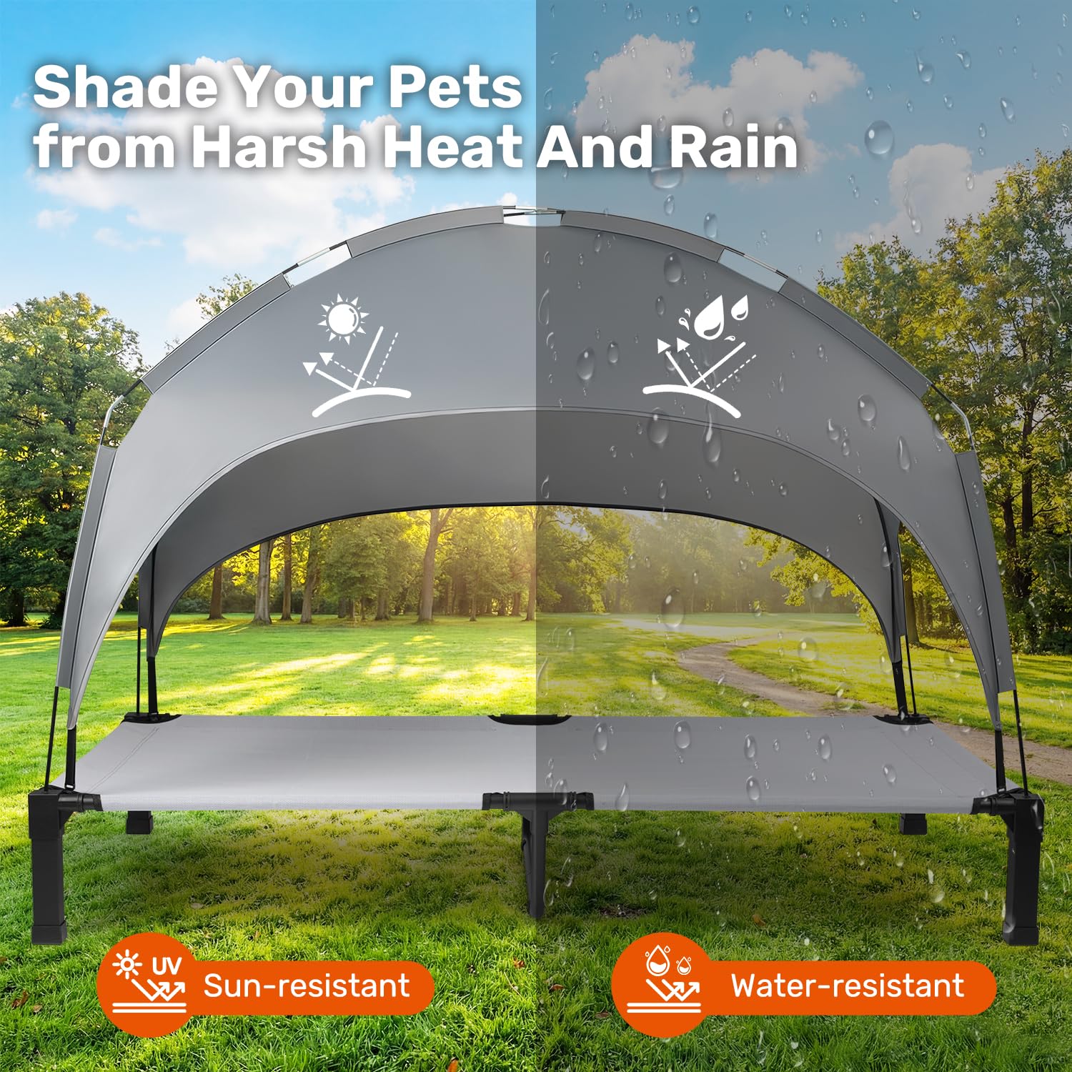 Heeyoo 60-inch dog cot shows spacious raised design for large dogs