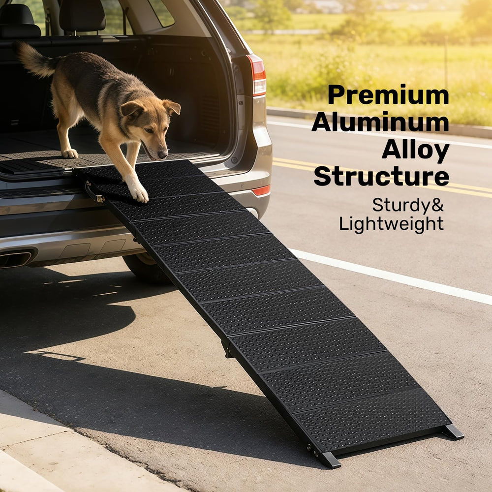 Heeyoo compact ramp stored in trunk ideal for travel and on-the-go dogs