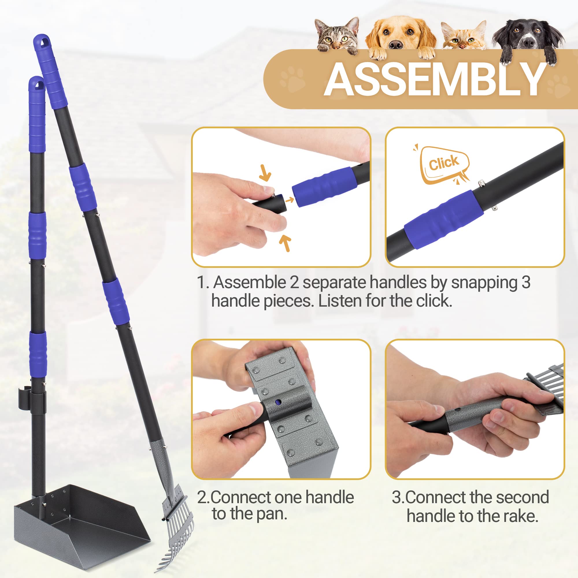 Heeyoo adjustable handle sections extend reach for comfort.