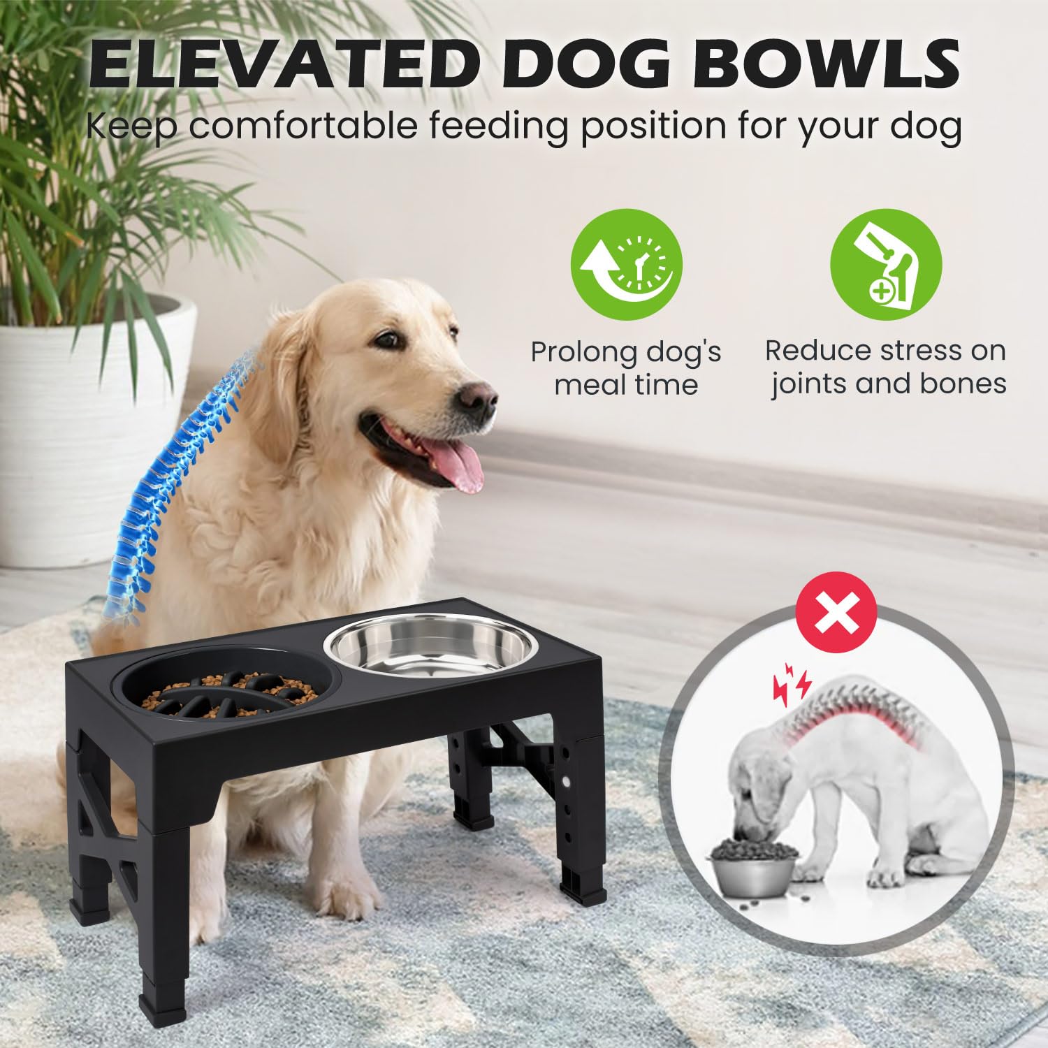 Heeyoo anti-skid base keeps bowls stable and reduces spills