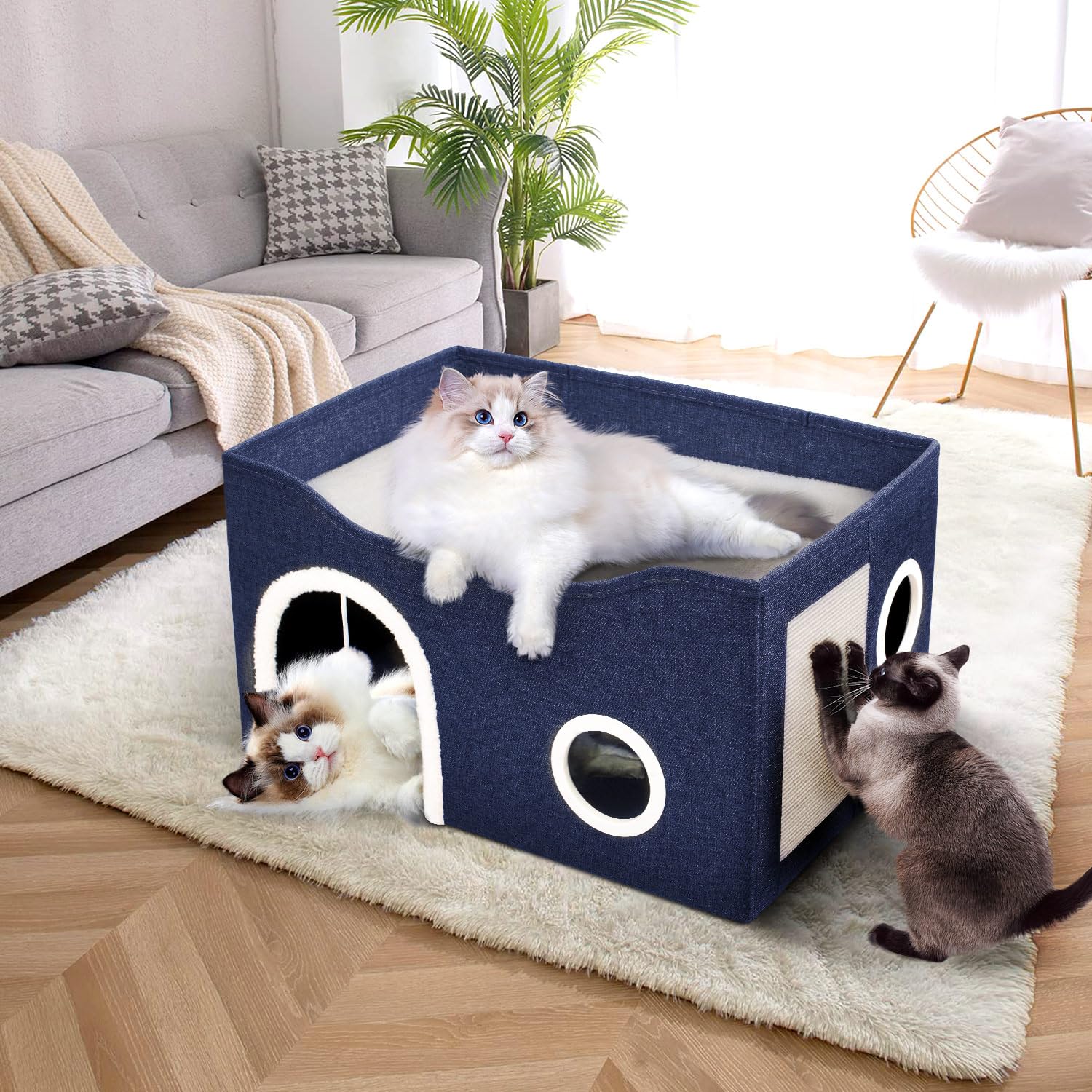 Heeyoo cat house easy assembly and foldaway storage for small spaces